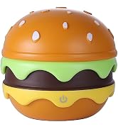 ULIKTO Small Table Lamp Hamburger Night Light Cute Rechargeable LED Desk Lamp with Dimmable Flexi...