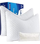Side Sleeper Pillows for Neck and Shoulder Pain Relief Cooling Bamboo Shredded Memory Foam Pillow...