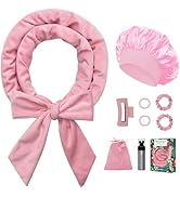 Gwabee No Heat Overnight Curl Headband, 70" Soft Ribbon Curl Wrap for Long Hair - 9 PCS Rods Set ...