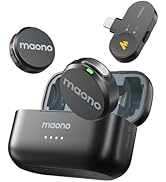 MAONO Wireless Lavalier Microphone for iPhone 14 and Below, MFi Certified Lightning Plug, 48KHz 2...