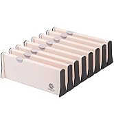Qozary 8 Pack Adjustable Drawer Dividers Organizer Separators Expandable from 10.9-17.2", Plastic...