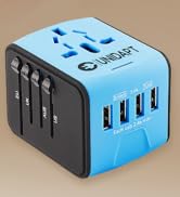 Unidapt Universal Travel Adapter, International Plug Adapter Fast 2,4A 4-USB European Power Plug,...