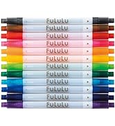 SUN-STAR FULULU Twin Tip Pen 12 Markers for Coloring and Taking Notes, Basic Color Set