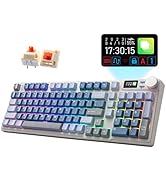 iRocks K85R Wireless RGB Backlit Mechanical Gaming Keyboard with LCD Display, Hot-Swappable Pre-l...