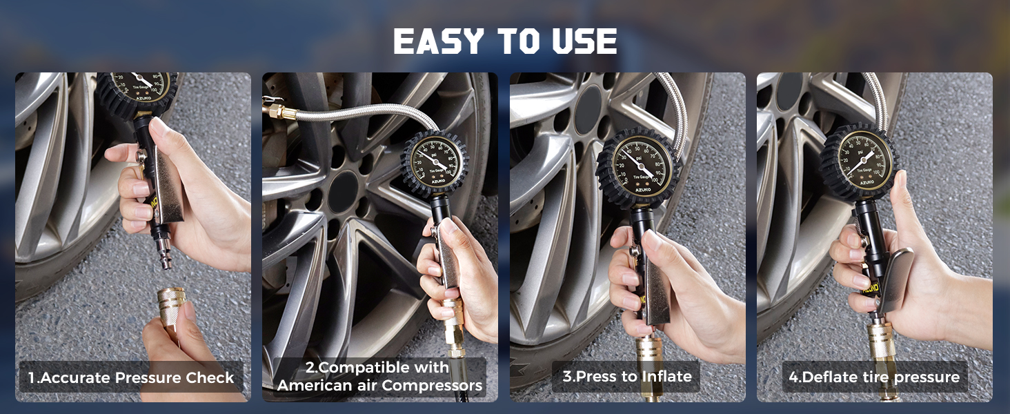 tire filler with pressure gauge