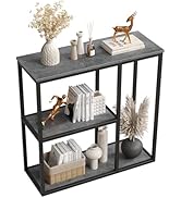 WOHOMO Console Table, 12 Inch Narrow Entryway Table with 3-Tier Storage Shelves 31.5 Inch Industr...