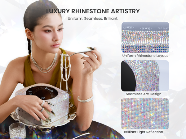 A bling rhinestone nail lamp that delivers salon-ready cures at home—without sacrificing comfort.