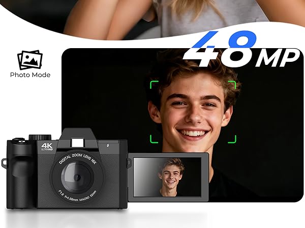 4k digital camera with wide angle lens 48MP campact camera 2