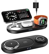 Upgraded 3 in 1 Wireless Charging Station for Apple Devices, Faster Mag-Safe Charger Stand, Magne...