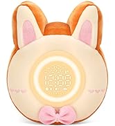 QANYI Bunny Night Light for Kids, Soft Lovely Stuffed Bunny Animal Plush Toy with Bunny Alarm Clo...