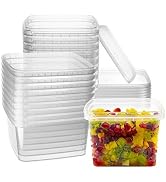 16-oz. Square Clear Deli Containers with Lids | Stackable, Tamper-Proof BPA-Free Food Storage Con...