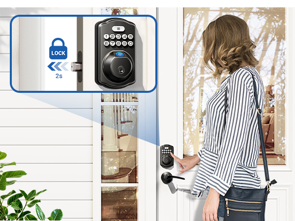 keyless entry door lock with hanlde