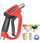 APOWER Pressure Washer Gun with 360 Swivel, Max 5000 PSI Power Washer Short Gun with 3/8" Male Pl...