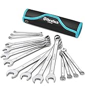 DURATECH Combination Wrench Set, Metric, 15-Piece, 8, 9, 10, 11, 12, 13, 14, 15, 16, 17, 18, 19, ...