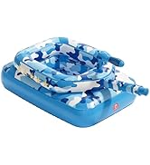 QPAU Inflatable Tank Pool Float for Adults &amp; Kids – Ride-On Camouflage Floaty with Water Cannon, ...