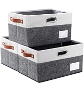PRANDOM Foldable Storage Bins with Handles [3-Pack] Fabric Collapsible Storage Boxes Baskets Cube...