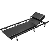 Torin ATR6452B Rolling Garage/Shop Creeper: 40" Padded Mechanic Cart with Adjustable Headrest and...