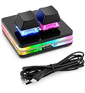 Ecarke Black 2-Key Gaming Keyboard USB Mini 2-Key Keyboard Mechanical Gaming PC Keyboards, Progra...