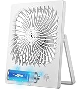 ZEOEZHBI Battery Operated Fan Rechargeable, Small Personal Fan with Table Fan 180° Foldable, Port...
