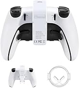 Multiple views of a white electronic device with rounded edges and wing-like extensions, showing different angles and connection ports.