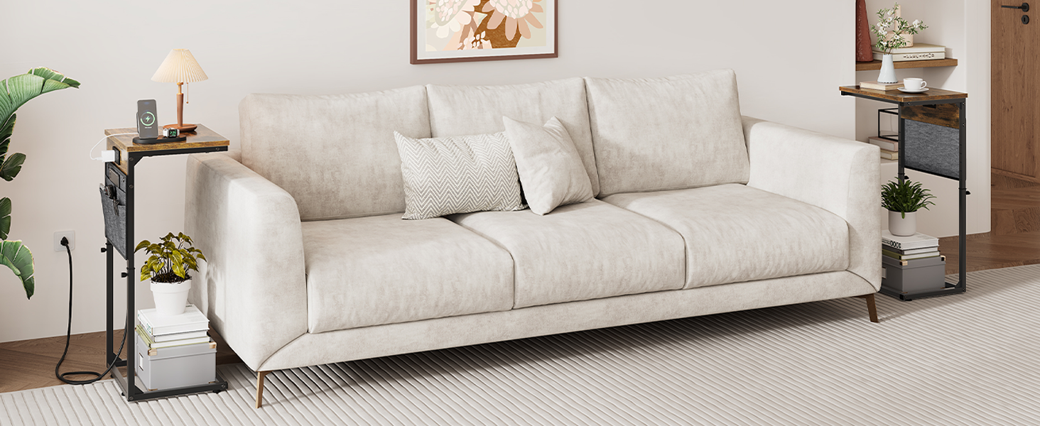 Small Couch living room Side Table with Storage Bag