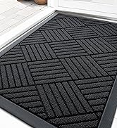 OLANLY Front Door Mat Outside Entrance 29.5x17, Absorbent, Heavy Duty Sturdy Natural Rubber Doorm...
