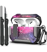 RFUNGUANGO AirPods Pro Case Cover with Cleaner Kit, Military Hard Shell Protective Armor with Loc...