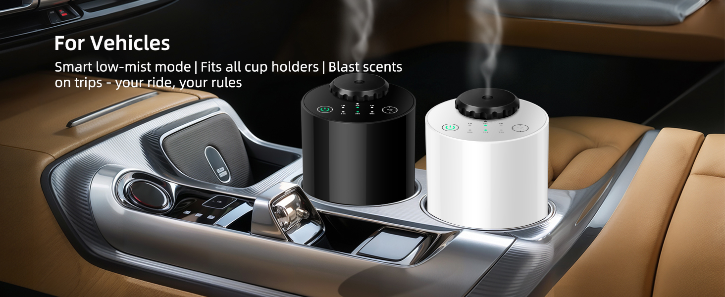 waterless car diffuser essential oil scent aromatherapy air freshener battery operated mini cordless