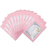 Svaldo Resealable Bags for Small Business, Pack of 100, Pink Mylar Bags with Window for Sample, J...
