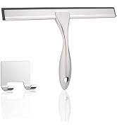 All-Purpose Handheld Squeegee for Shower Door, Stainless Steel Shower Door Squeegee with Hook, Wa...