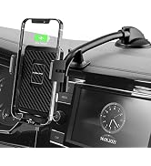 Wireless Car Charger, MOKPR 15W Fast Charging Car Mount Auto-Clamping Car Charger, Dashboard Wind...