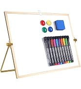 Dry Erase White Board - 12''x16'' Magnetic Large Desktop Whiteboard with Stand, Portable Double-S...