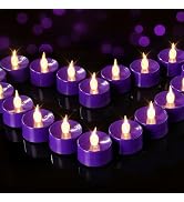 BEICHI Purple Flameless Candles, 24-Pack LED Tea Lights Candles Battery Operated, Electric Fake T...