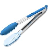 600? Heat Resistant Kitchen Tongs for Cooking with Silicone Tips,12-Inch Stainless Steel Locking ...