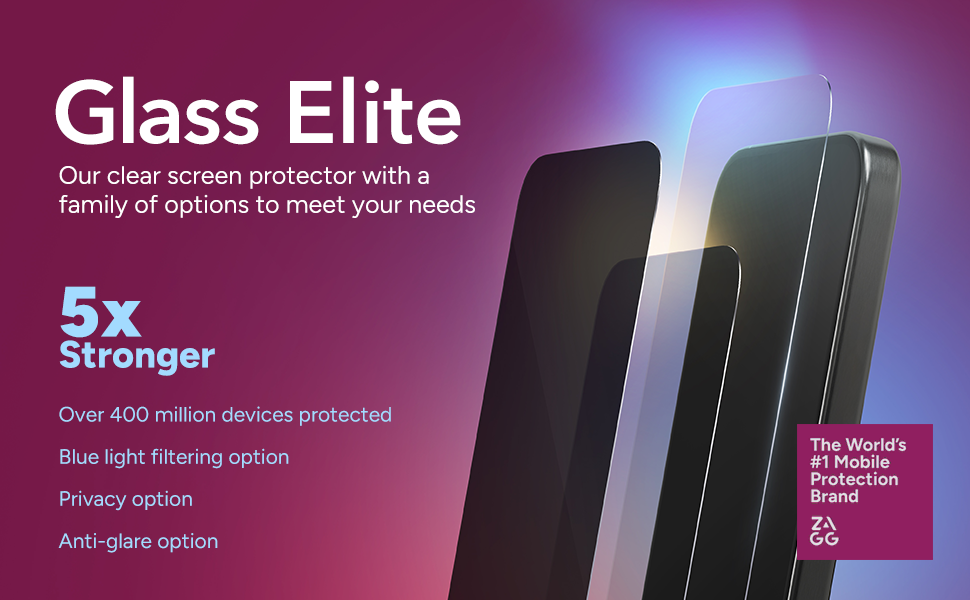 Glass Elite Screen Protector | iPhone &amp;amp;amp; Samsung | ZAGG