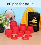 LVNRIDS 50 pcs Silicone Elastic Wristbands, Customizable Blank Rubber Bracelet Wholesale Bulk Bra...