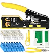 Tabivia STP/UTP Pass Through RJ45 Crimp Tool Pass Through RJ45 Ethernet Crimper Kit