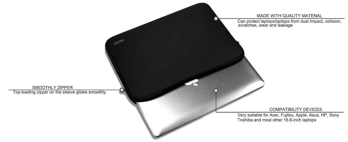 Naukay Laptop Sleeve Case, 15.6 Inch,Resistant N