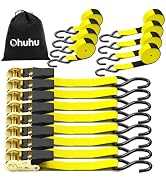 Ratchet Tie Down Strap 15 Ft - 500 lbs Load Cap with 1500 lbs Breaking Limit, Ohuhu Ratchet Tie D...