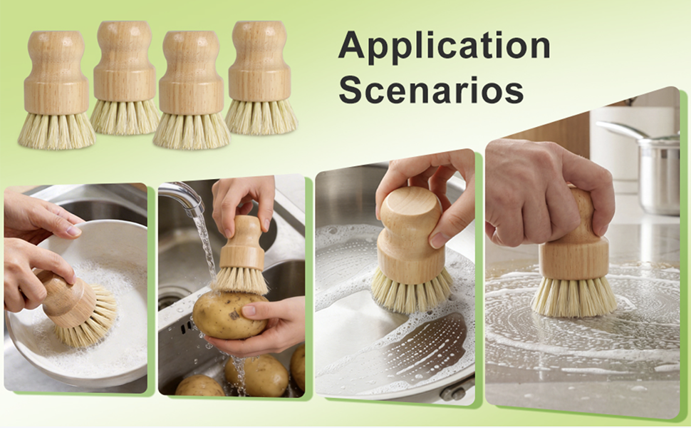 Multi-purpose wooden sisal brush application scenarios