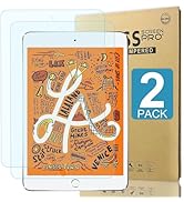 2 Pack Tempered Glass &amp; Blue Light Blocking Screen Protector Film for iPad mini 5/4(2019/2015 Mod...