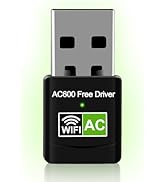 AC600 USB WiFi Adapter for Desktop PC, Driver Free Wireless Network Adapter for Laptop, 5G/2.4G D...