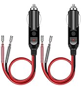 YONHAN Cigarette Lighter Male Plug 12V Fused Replacement 2 Pack, Male Cigarette Lighter Plug Adap...