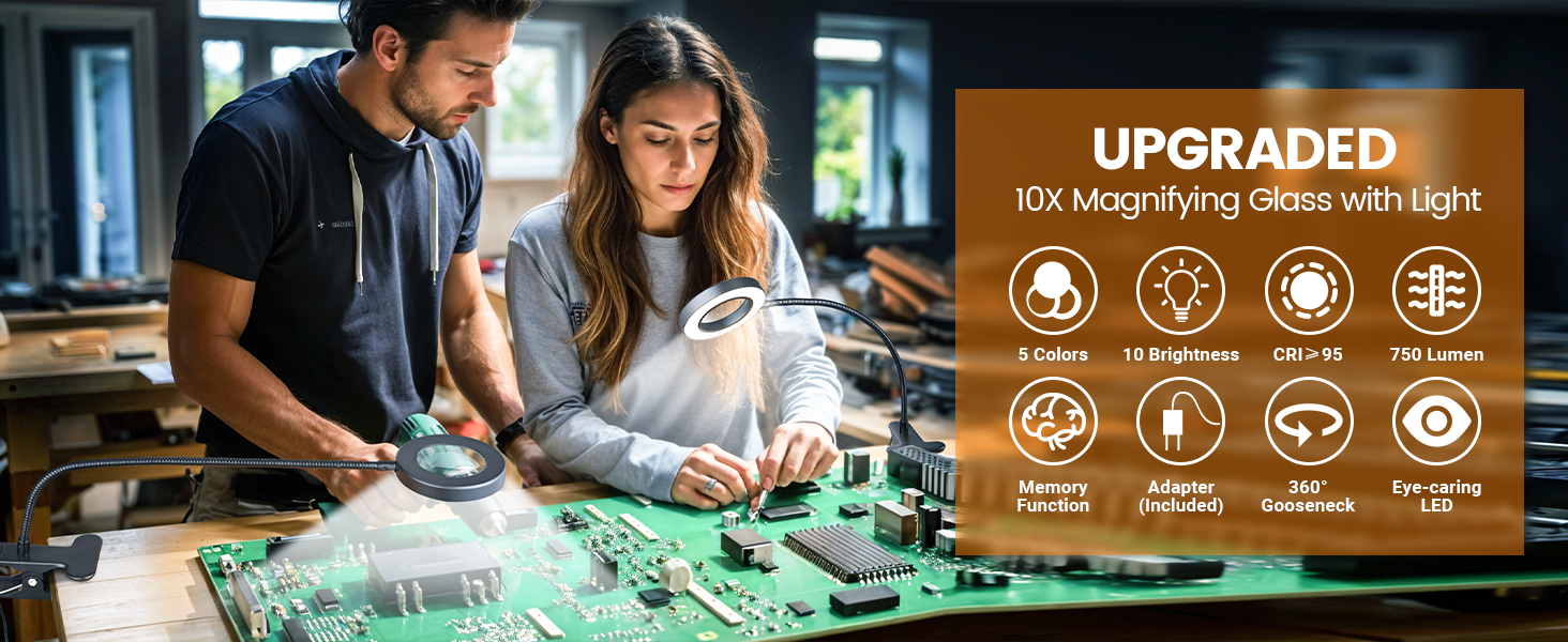 lighted magnifying glass with light reading light reading lamp magnifying glasses with light