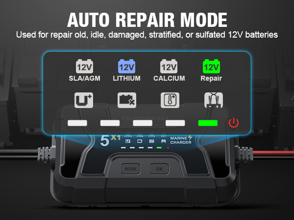 1 bank 5a battery charger for boat