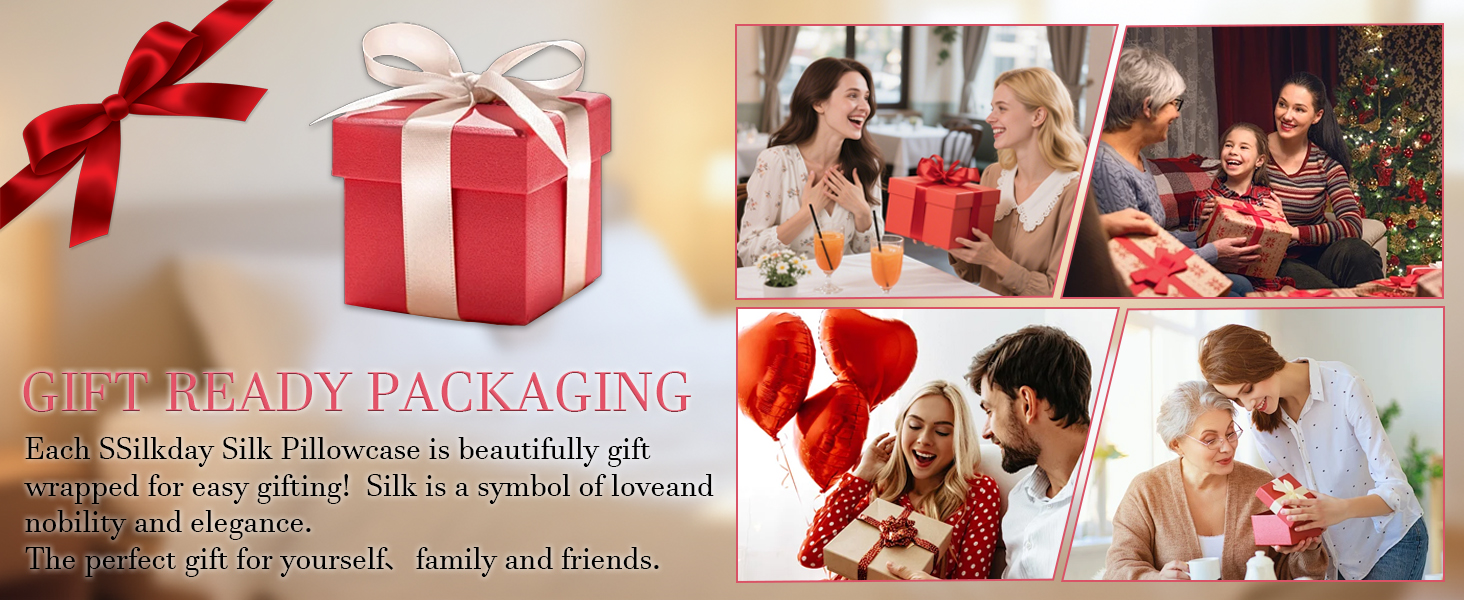 Mulberry Silk Pillow Cases Silk Satin Pillowcase for Hair and Skin, Gifts for Women