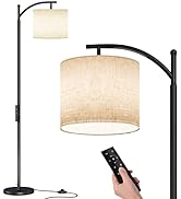 SUNMORY Arc Floor Lamp, Modern Floor Lamp with Romote Control and Stepless Dimmable Bulb, Metal S...