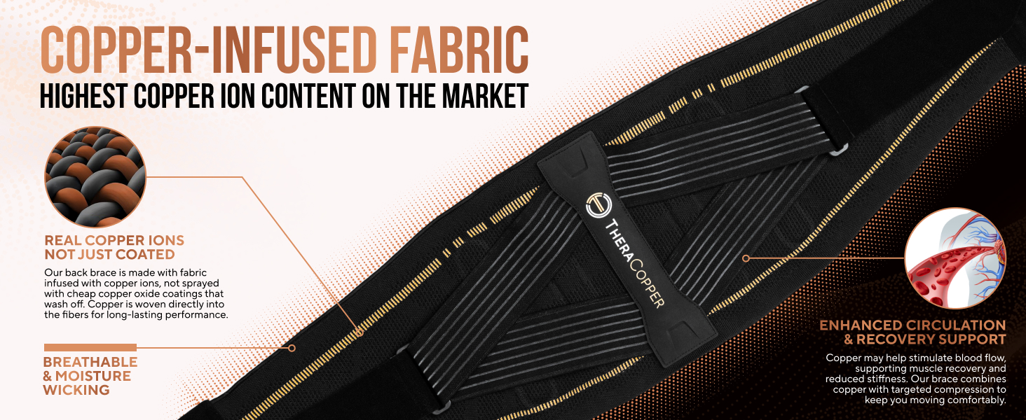 copper back brace for men copper back brace for women copper back support