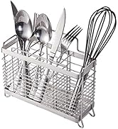 KESOL Utensil Holder Utensil Drying Rack Basket Holder with 3 Divided Compartments, Rust Proof