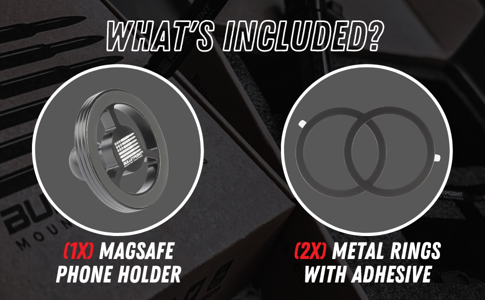 Bulletpoint Mounting Solutions MagSafe Phone Holder Contents